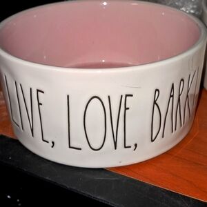 New! Rae Dunn LIVE LOVE BARK ceramic pet dish.